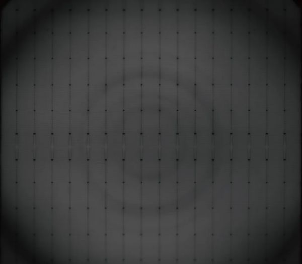 Fig. 3 Patrón de cortes celulares concéntricos detectado pola cara PL