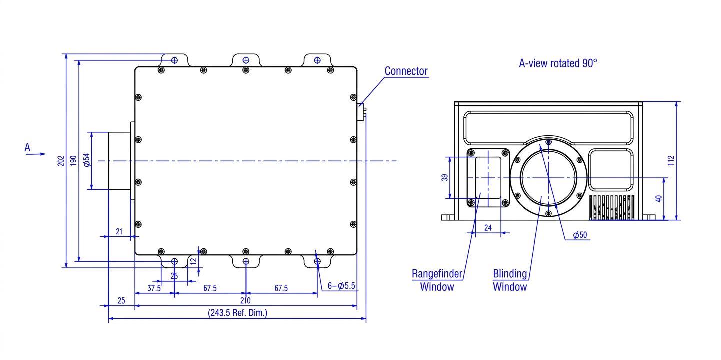 Schematic diagram of laser glare device product.